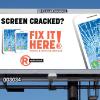 RadioShack billboard for Fix It Here mobile device repair
